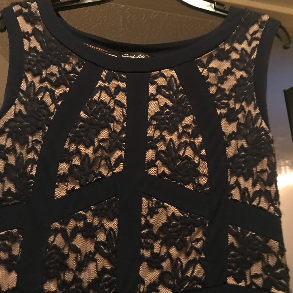 Long Navy Blue Formal Dress - Large